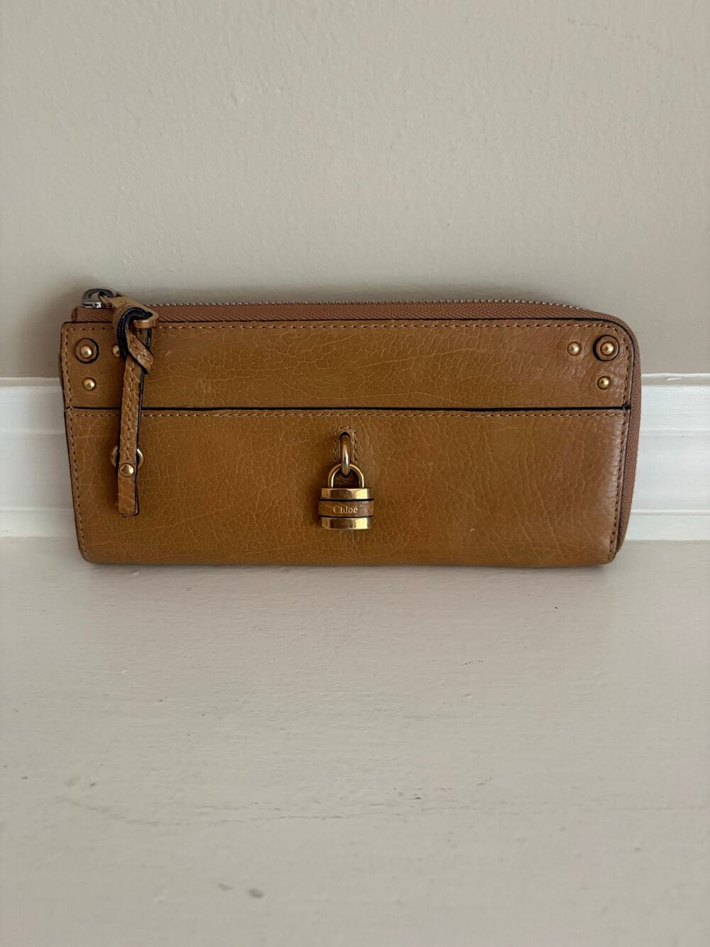 Chloe paddington brown long l zip wallet